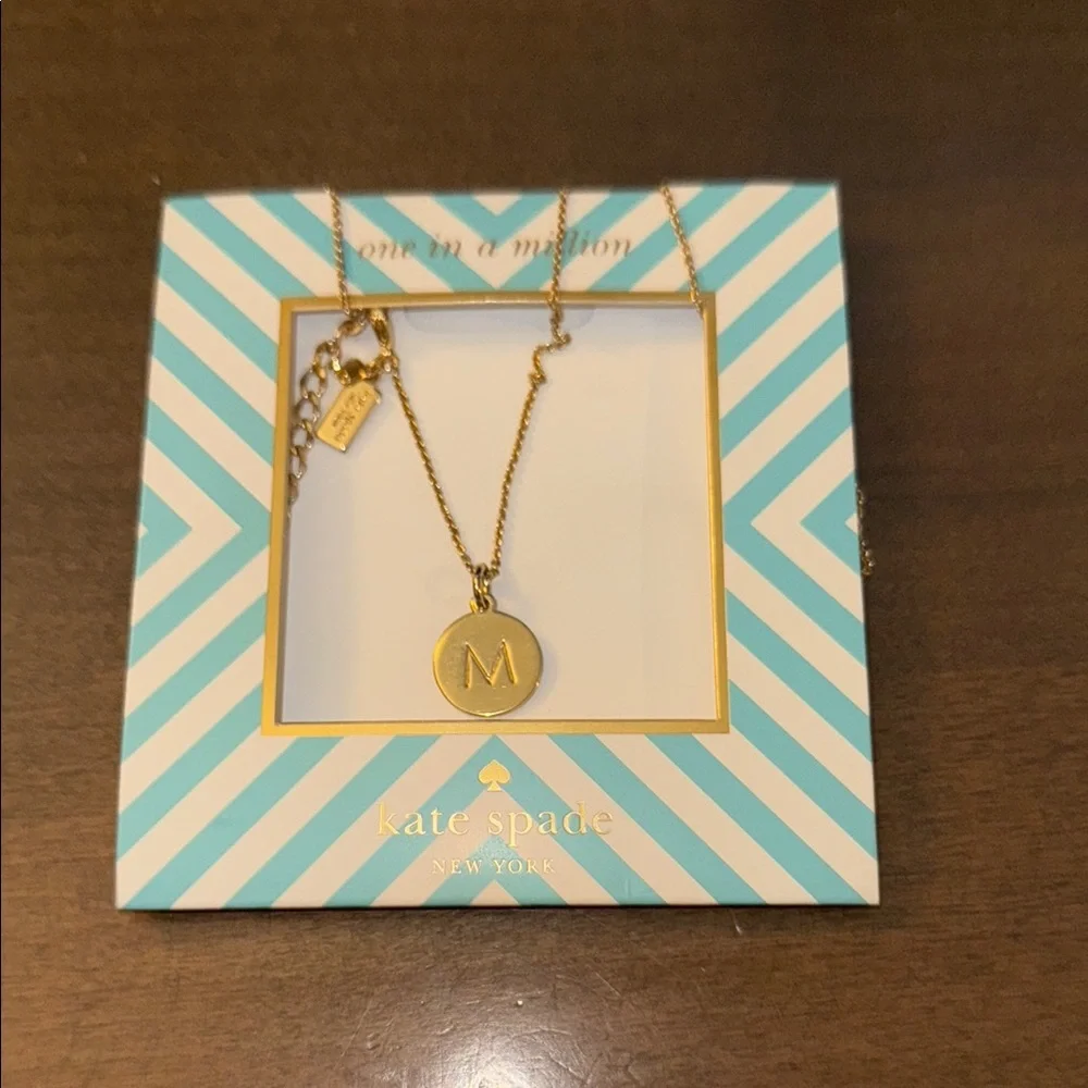 Kate Spade Gold 'M' Pendant Necklace - Picture 1 of 2